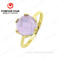 New Arrival Gold Ring with Amethyst Stone 18K